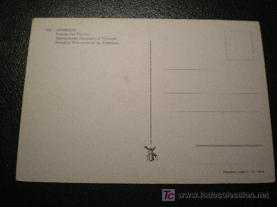 Postales: POSTAL DE GRANADA - FUENTE DEL TRIUNFO - Foto 2