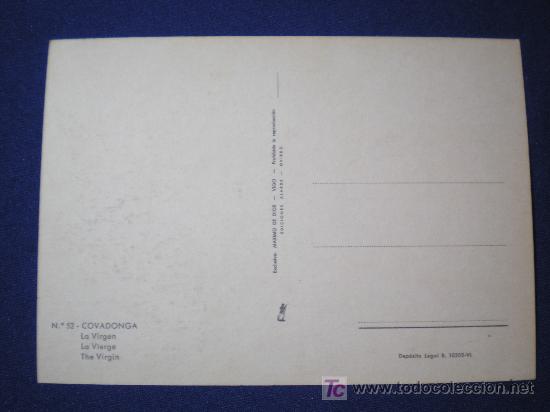Postales: POSTAL DE COVADONGA -  LA VIRGEN - Foto 2