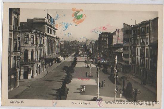 Postales: POSTAL DE GIJON PASEO DE BEGO&Ntilde;A