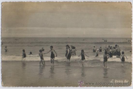 Postales: POSTAL DE GIJON PLAYA SAN LORENZO