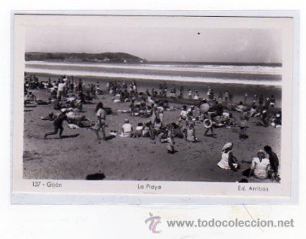 Cartes Postales: Gijon. Asturias. n&ordm; 137. Ed. Arribas. La playa. sin circular.
