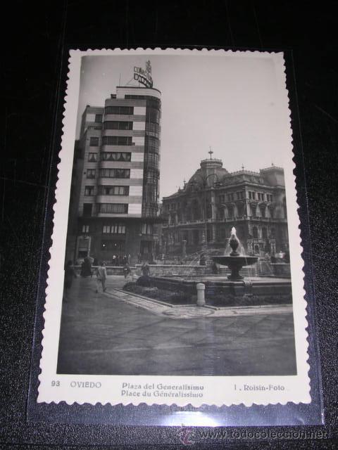 Cartoline: 93- OVIEDO- PLAZA DEL GENERALISIMO.L. ROISIN FOTG. 14X9 CM.