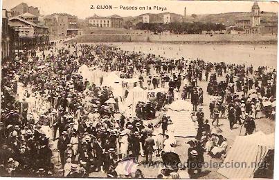 Postales: POSTAL GIJON PASEOS EN LA PLAYA - Foto 1