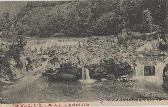 Postkarten: TARJETA POSTAL CANGAS DE ONIS SALTO DE AGUA EN AL RIO SELLA ASTURIAS