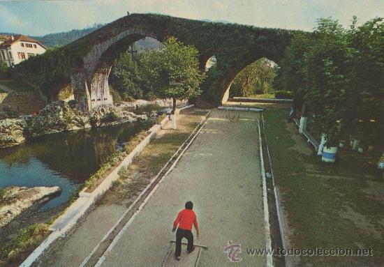 Postkarten: TARJETA POSTAL CANGAS DE ONIS PUENTE ROMANO Y BOLERA ASTURIANA ASTURIAS
