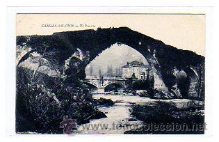 Postais: Asturias. Cangas de Onis: el puente. E.J.G. Reverso sin dividir. Sin circular.