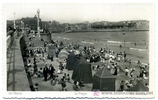 Postales: GIJON, LA PLAYA,   P24722 - Foto 1