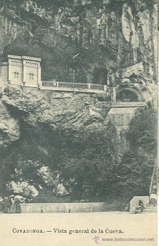 Cartoline: COVADONGA. VISTA GENERAL DE LA CUEVA. A&Ntilde;O 1929.