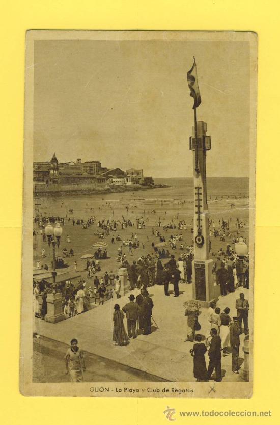 Postcards: GIJON- 33- FOT.ROSIN- PLAYA A&Ntilde;OS 40 -VISTA PARCIAL-P 866