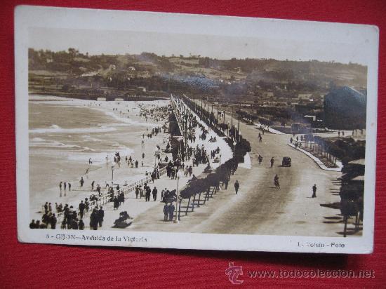 Postales: GIJON - AVENIDA DE LA VICTORIA - Foto 1