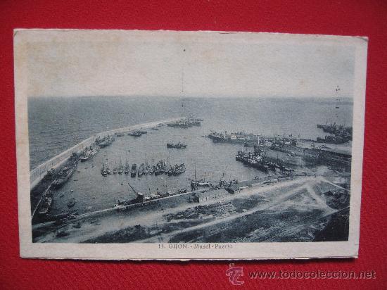 Postales: GIJON - MUSEL - PUERTO - Foto 1