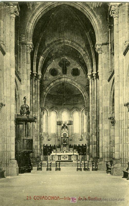 Postcards: POSTAL COVADONGA INTERIOR DE LA BASILICA