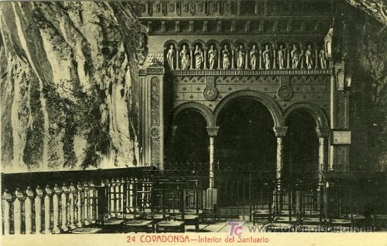 Postcards: POSTAL COVADONGA INTERIOR DEL SANTUARIO