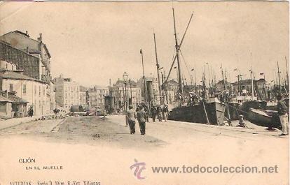 Postales: POSTAL GIJON EN EL MUELLE - Foto 1