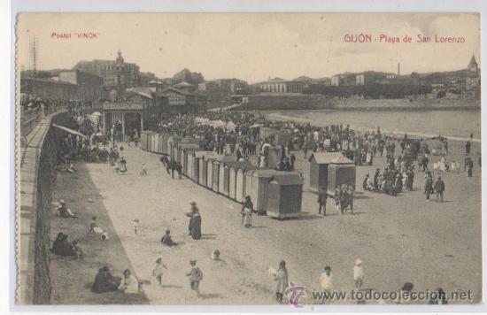 Postcards: TARJETA POSTAL DE GIJON PLAYA DE SAN LORENZO POSTAL VINCK ASTURIAS