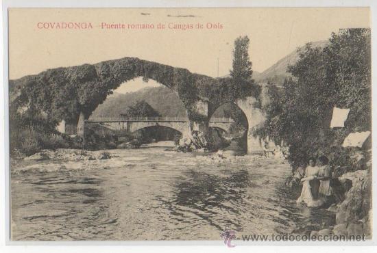 Postcards: TARJETA POSTAL DE COVADONGA PUENTE ROMANO DE CANGAS DE ONIS ASTURIAS