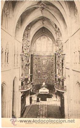 Postales: POSTAL OVIEDO INTERIOR DE LA CATEDRAL - Foto 1