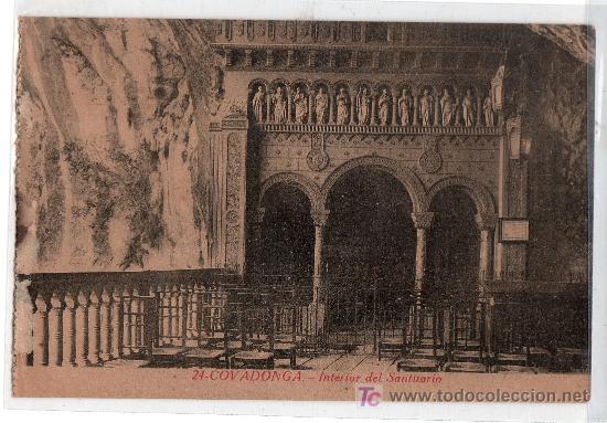 Postcards: TARJETA POSTAL DE COVADONGA, ASTURIAS N&ordm; 24. INTERIOR DEL SANTUARIO. COLECCION V. ECO