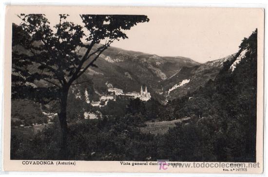 Postcards: TARJETA POSTAL DE COVADONGA, ASTURIAS. VISTA GENERAL DESDE EL PUERTO. MANIPEL