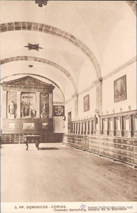 Postcards: CORIAS(ASTURIAS).-P.P. DOMINICOS.-COSTADO DERECHO Y RETABLO DE LA SACRISTIA