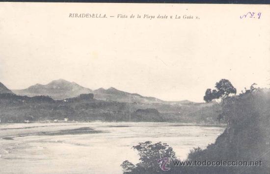 Postcards: RIBADESELLA(ASTURIAS).- VISTA DE LA PLAYA DESDE .-LA GUIA.-