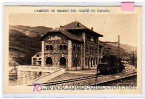 Postcards: Caminos de hierro del norte de Espa&ntilde;a. Estaci&oacute;n de tren de la Cobertoira. Linea Asturias.