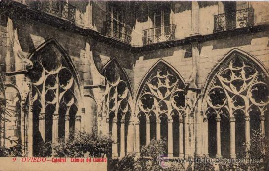 Postcards: OVIEDO(ASTURIAS).-CATEDRAL.-EXTERIOR DEL CLAUSTRO