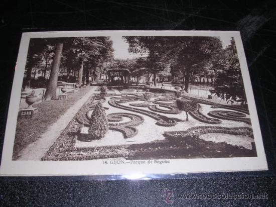 Postcards: 14.- GIJON PARQUE DE BEGO&Ntilde;A,L. ROISIN FOT. 14X9 CM.