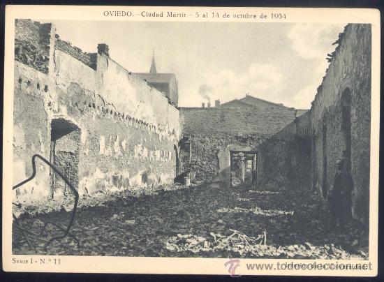 Postcards: OVIEDO.-CIUDAD M&Aacute;RTIR.-5 AL 14 OCTUBRE 1934.- INTERIOR DE LA UNIVERSIDAD