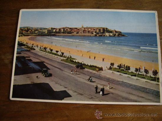 Cartoline: POSTAL GIJON ASTURIAS PASEO DE LA VICTORIA Y PLAYA, ED. ESPERON N&ordf; 8