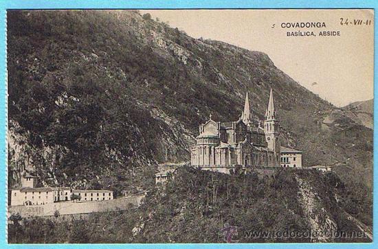 Postales: 5. COVADONGA. BAS&Iacute;LICA, ABSIDE. HAUSER Y MENET. - Foto 1
