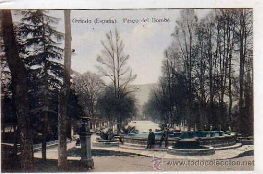 Postales: Oviedo. Paseo del Bombe. Sin circular. - Foto 1