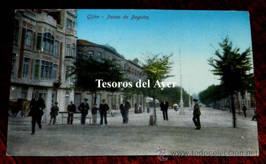 Postales: ANTIGUA POSTAL DE GIJON, ASTURIAS, PASEO DE BEGOÑA, EDICIONES FRANCISCO MATOS, NO CIRCULADA. - Foto 1 - 30629554