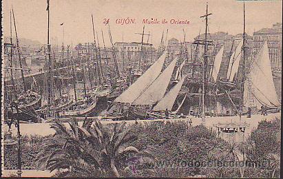 Postales: POSTAL GIJON MUELLE DE ORIENTE - Foto 1