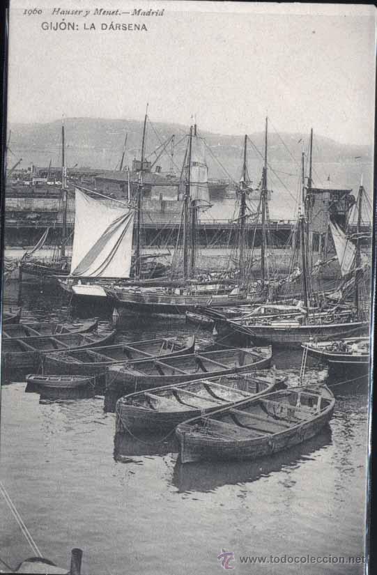 Postales: GIJON.- LA DARSENA - Foto 1