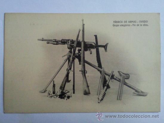 Postales: ANTIGUA FABRICA DE ARMAS - OVIEDO - GRUPO ALEGORICO - FIN DE LA OBRA - Foto 1 - 293263088