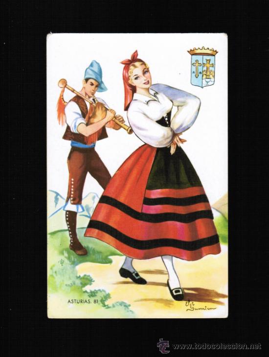 Postcards: POSTAL TRAJES REGIONALES - ASTURIAS 81 - ILUSTRADOR: ELSI GUMIER