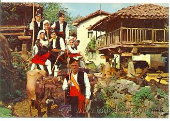 Postales: 7-esp1380. Postal Asturias. Folklore Asturiano - Foto 1