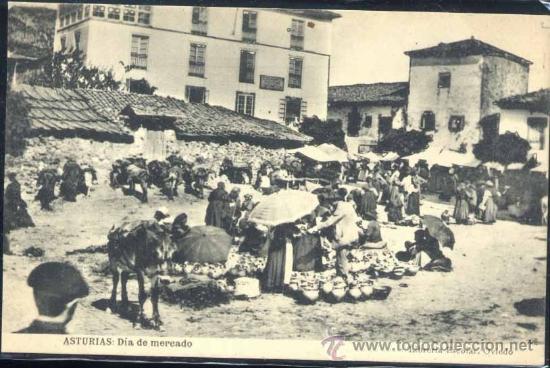Postales: ASTURIAS.- DIA DE MERCADO - Foto 1