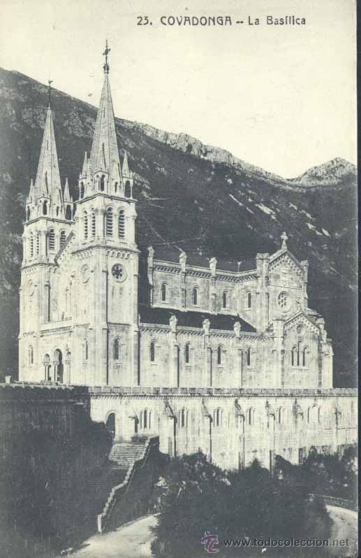 Postales: COVADONGA (ASTURIAS).- LA BASILICA - Foto 1