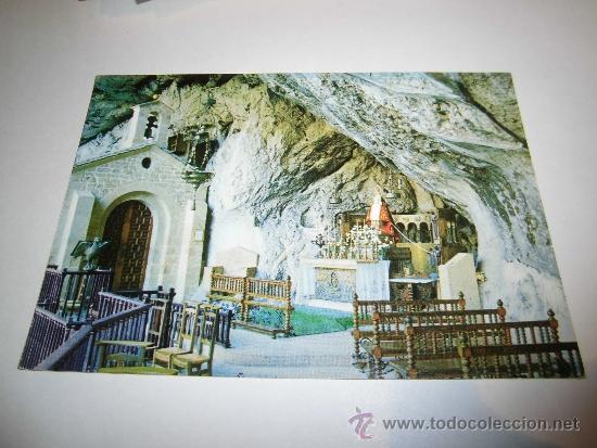 Postales: COVADONGA LA VIRGEN EN LA CUEVA (ESCRITA) - Foto 1