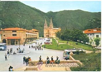 Postkarten: 7-esp2396. Postal Asturias. Covadonga. Hospeder&iacute;a y Bas&iacute;lica