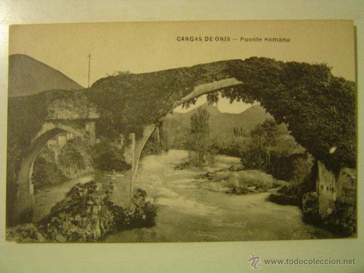 Postales: POSTAL DE CANGAS DE ON&Iacute;S.- PUENTE ROMANO. - Foto 1