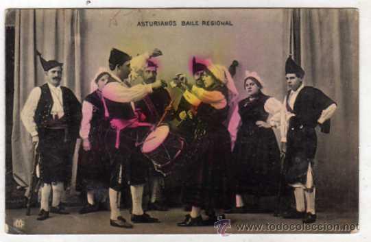 Postales: Asturianos. Baile regional. Circulada. - Foto 1