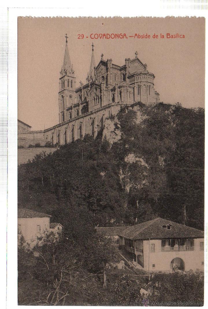 Postales: TARJETA POSTAL DE COVADONGA. ABSIDE DE LA BASILICA. N&ordm; 29. COLEC. V. ERO - Foto 1