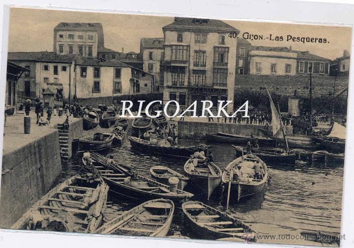 Postales: GIJ&Oacute;N (ASTURIAS).- LAS PESQUERAS - Foto 1