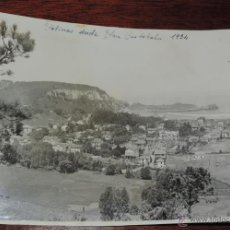 Postales: FOTOGRAFIA DE SALINAS (ASTURIAS) DESDE SAN CRISTROBAL, FECHADA EN 1934 REPUBLICA, ES GRANDE MIDE 18 . Lote 48698705