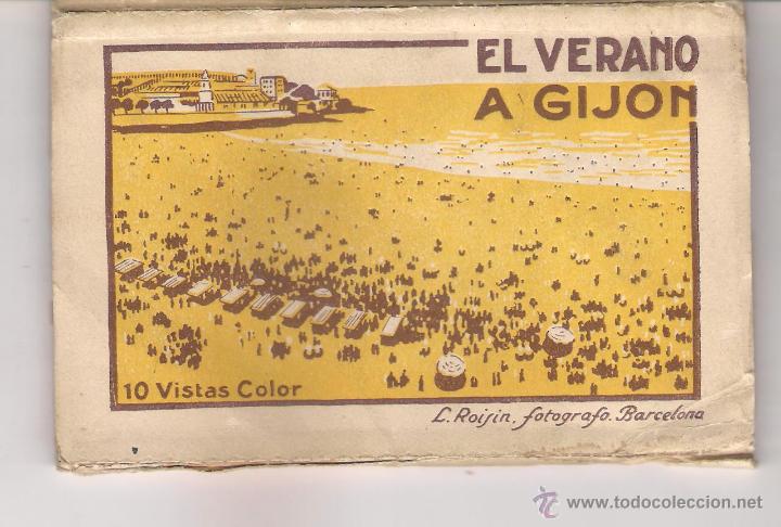 Postales: BLOCK DE 10 POSTALES DE EL VERANO A GIJON. - Foto 1