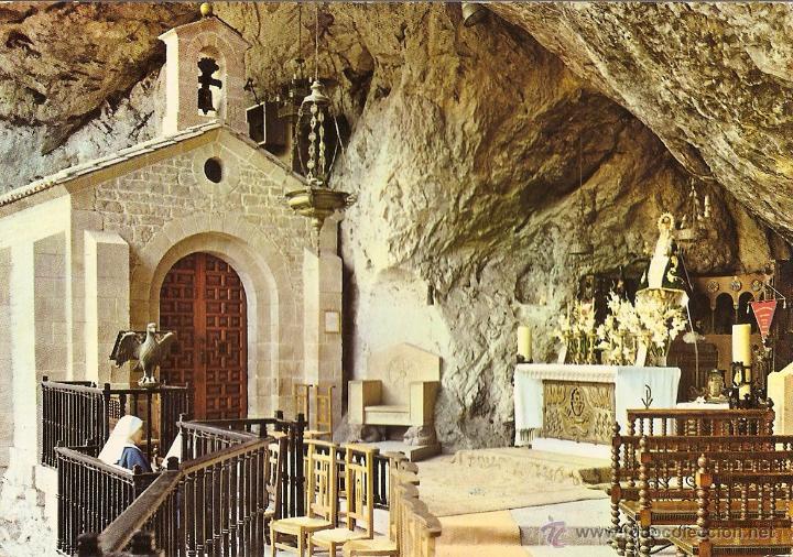 Postales: POSTAL, COVADONGA, INTERIOR DE LA GRUTA, CIRCULADA - Foto 1