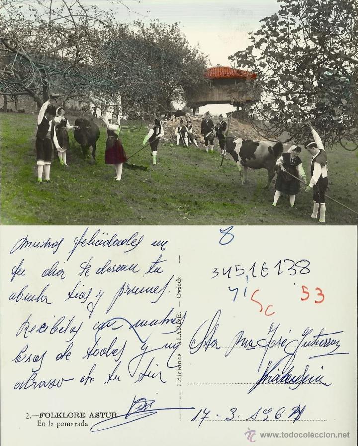 Postales: FOLKLORE ASTUR. EN LA POMARADA. - Foto 1